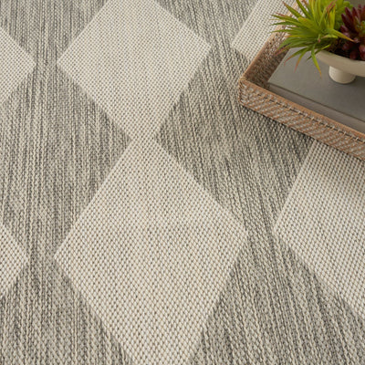 product image for Positano Indoor Outdoor Light Grey Geometric Rug By Nourison Nsn 099446938473 7 11