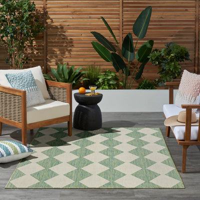 product image for Positano Indoor Outdoor Blue Green Geometric Rug By Nourison Nsn 099446938350 10 80