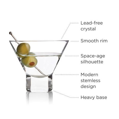 product image for heavy base crystal martini glasses 6 92