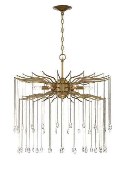 product image for Lark 6 Light Round Statement Brass And Crystal Chandelier By Lumanity 1 92