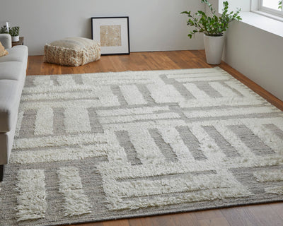 product image for saena linear contemporary hand woven ivory gray rug by bd fine ashr8909ivygryp00 8 31