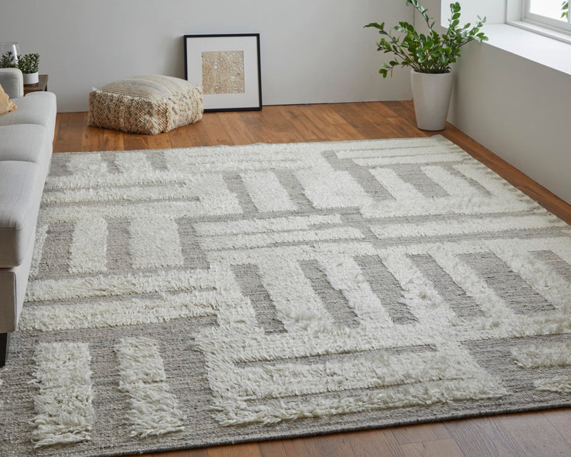 media image for saena linear contemporary hand woven ivory gray rug by bd fine ashr8909ivygryp00 8 277