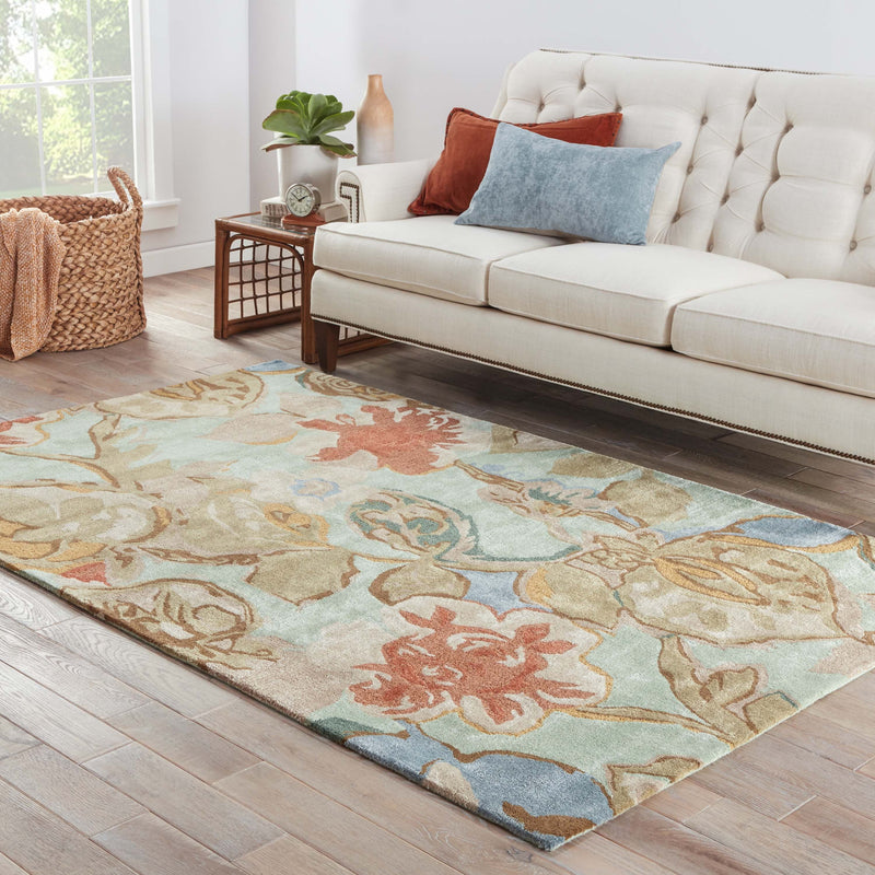 media image for bl71 petal pusher handmade floral green multicolor area rug design by jaipur 9 298