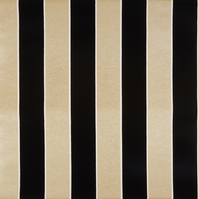 media image for Regency Stripe Gold/Black Flocked Wallpaper 240