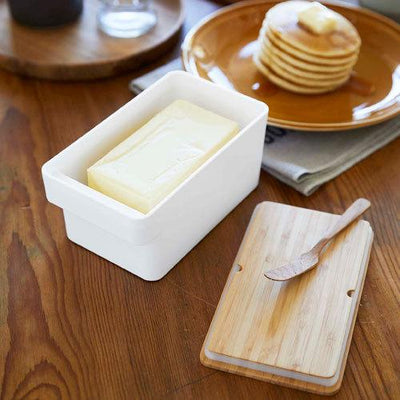 product image for tosca butter dish large white by yamazaki yama 5546 3 83