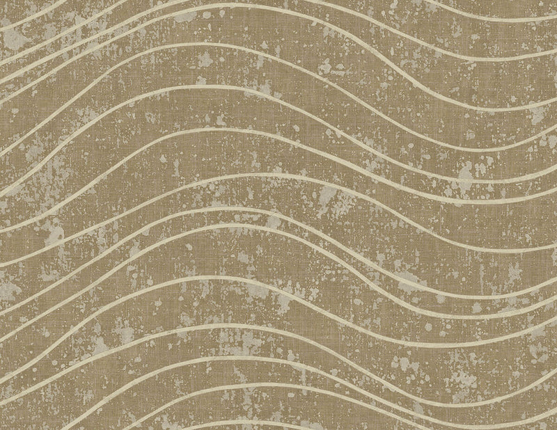 media image for Waves Effect Wallpaper in Brown & Beige 278