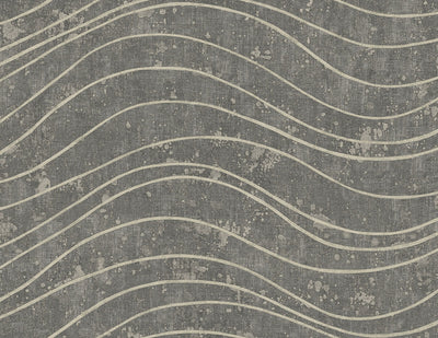 product image of Waves Effect Wallpaper in Grey & Beige 545