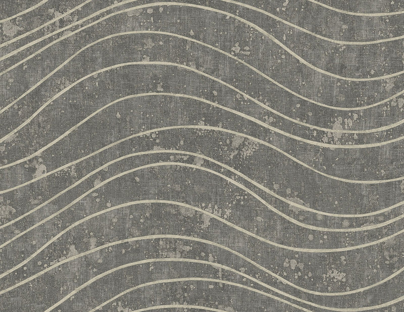 media image for Waves Effect Wallpaper in Grey & Beige 257