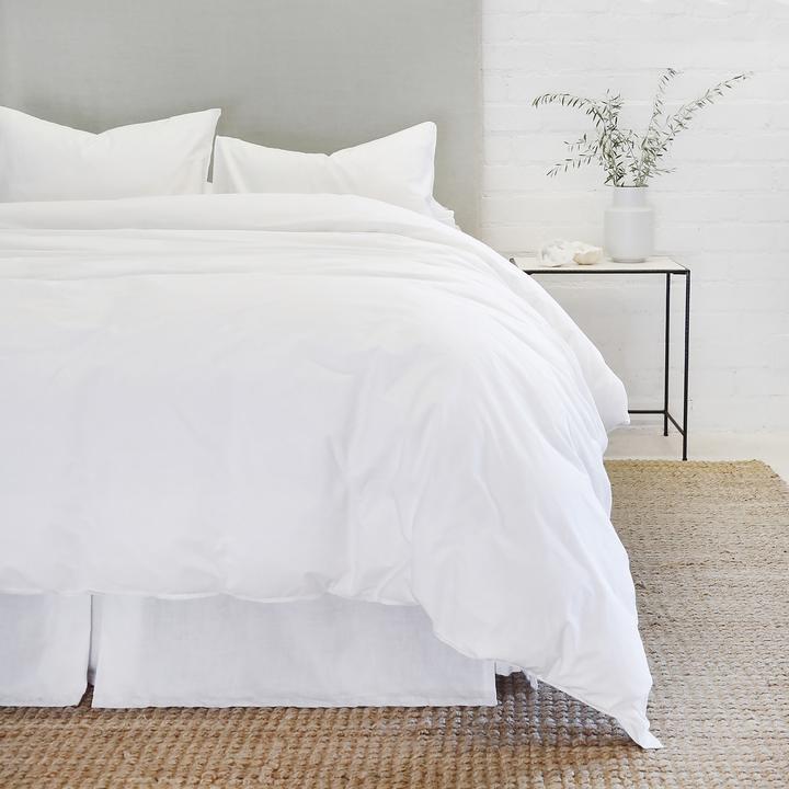media image for Parker Cotton Percale Duvet Set in White by Pom Pom at home 254
