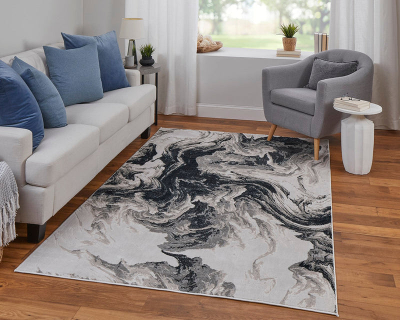 media image for Orin Abstract Ivory/Black/Taupe Rug 8 253