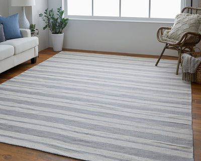 product image for Granberg Hand Woven Stripes Gray / Ivory Rug 6 59