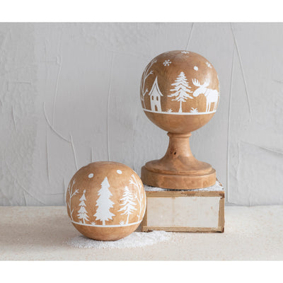 product image for moose in forest mango wood orb 2 86