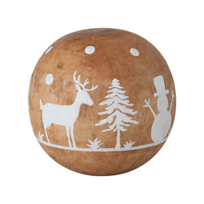 product image of moose in forest mango wood orb 1 568