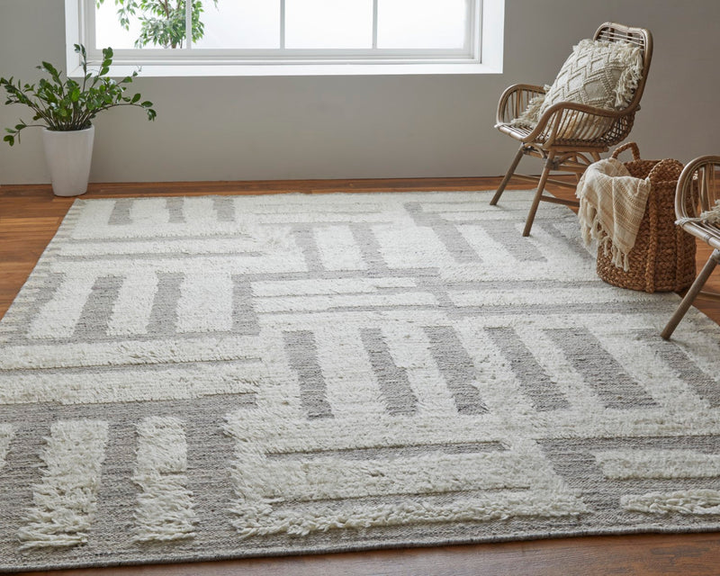 media image for saena linear contemporary hand woven ivory gray rug by bd fine ashr8909ivygryp00 9 268