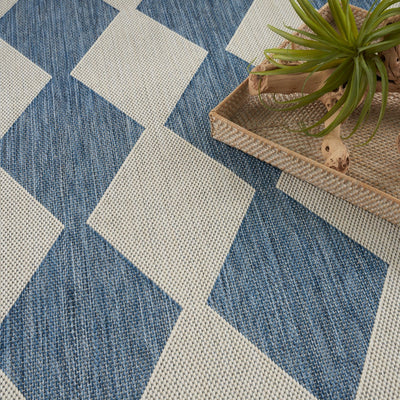 product image for Positano Indoor Outdoor Navy Blue Geometric Rug By Nourison Nsn 099446938541 7 76