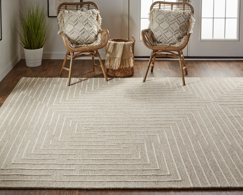 media image for fenner hand tufted beige ivory rug by thom filicia x feizy t10t8003bgeivyj00 8 240