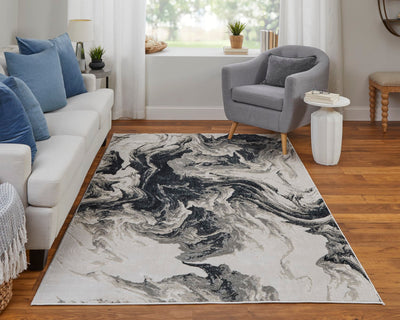 product image for Orin Abstract Ivory/Black/Taupe Rug 7 62