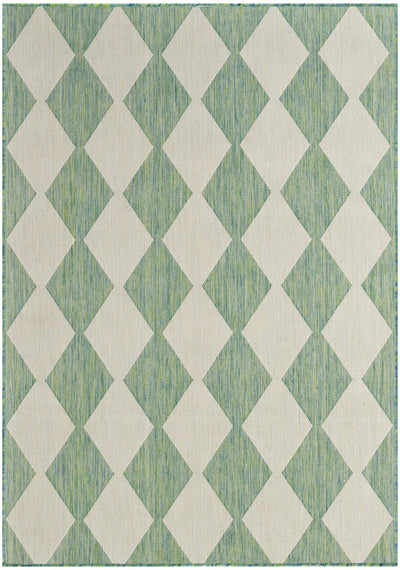 product image of Positano Indoor Outdoor Blue Green Geometric Rug By Nourison Nsn 099446938350 1 513