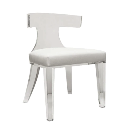 media image for acrylic klismos chair in various colors 1 233