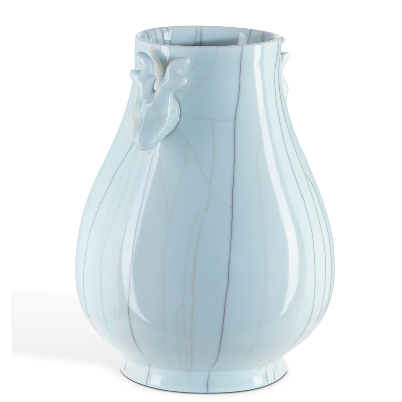 media image for Celadon Crackle Deer Heads Vase By Currey Company Cc 1200 0694 2 226