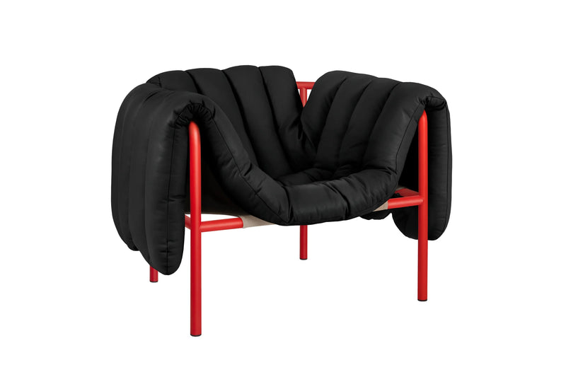 media image for puffy black leather lounge chair bu hem 20259 5 249