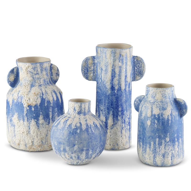 media image for Paros Blue Vase Set Of 4 By Currey Company Cc 1200 0738 1 292