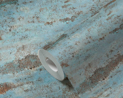 product image for Distressed Stone Wallpaper in Blue/Brown 71