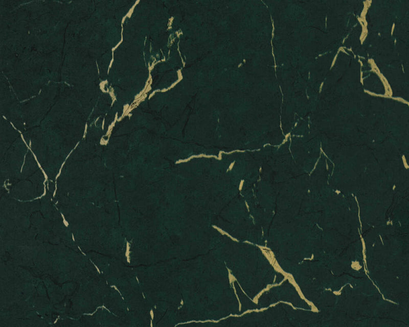 media image for Marble Structures Wallpaper in Dark Green/Metallic 297
