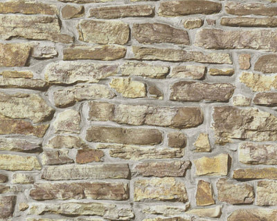 product image of Stone Brick Deco Wallpaper in Beige/Brown 578