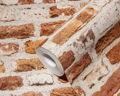 product image for Brick Structures Wallpaper in Red/Cream 0