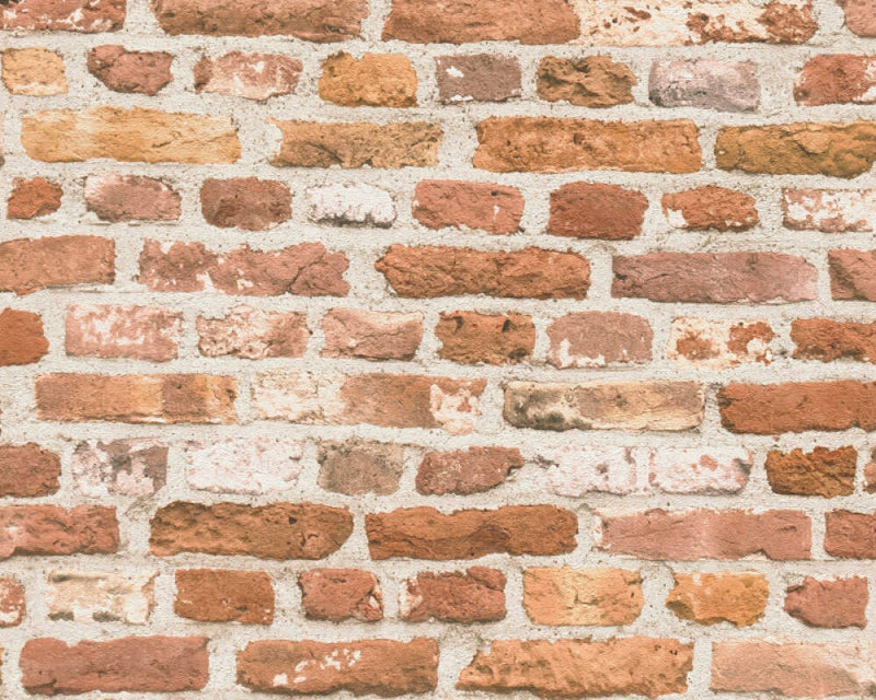 media image for Brick Structures Wallpaper in Red/Cream 240