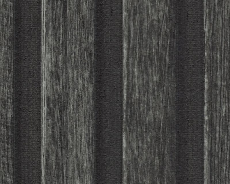 media image for Wood Stripes Wallpaper in Dark Grey/Black 229