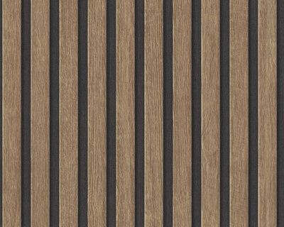 product image of Wood Stripes Wallpaper in Brown/Black 535