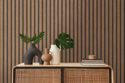 product image for Wood Stripes Wallpaper in Brown/Black 27