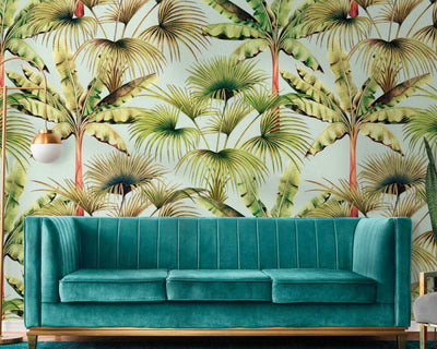 product image of Zoe Tropical Wall Mural in Blue/Green 546