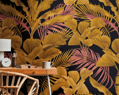 product image of Lea Jungle Wall Mural in Black/Gold 559