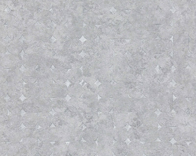 product image of Geo Shapes & Accents Distressed Wallpaper in Grey/Silver 552