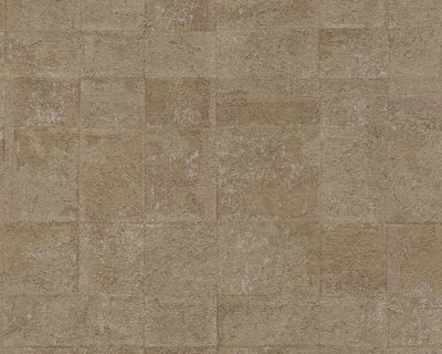 product image of Tile Texture Metallic Effect Wallpaper in Gold 55