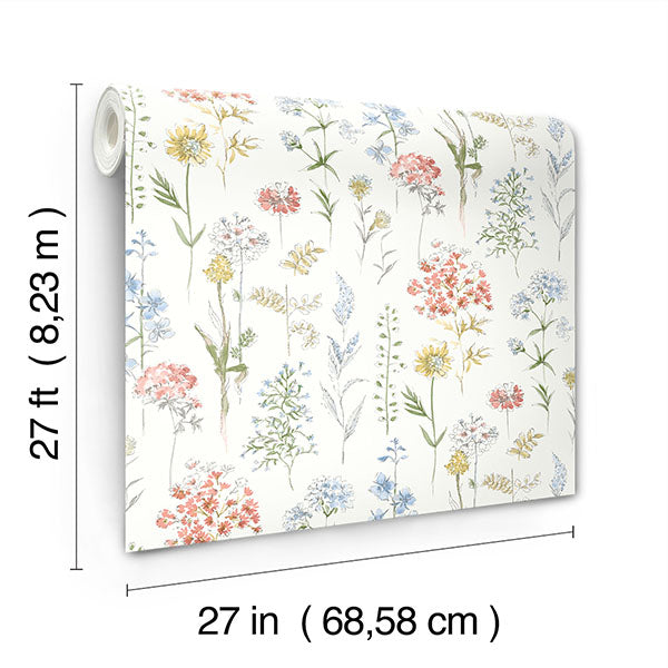 media image for Bergamot Multicolor Wildflower Wallpaper 267
