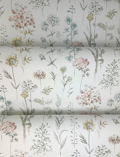 product image for Bergamot Pastel Wildflower Wallpaper 60
