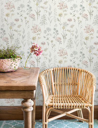 product image for Bergamot Pastel Wildflower Wallpaper 2