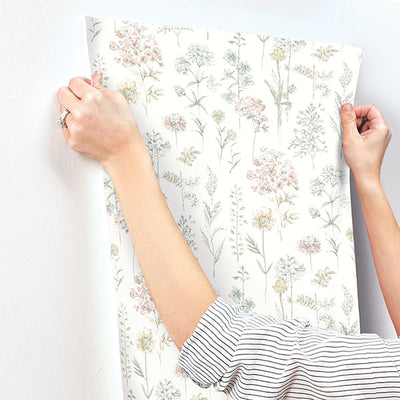 product image for Bergamot Pastel Wildflower Wallpaper 25