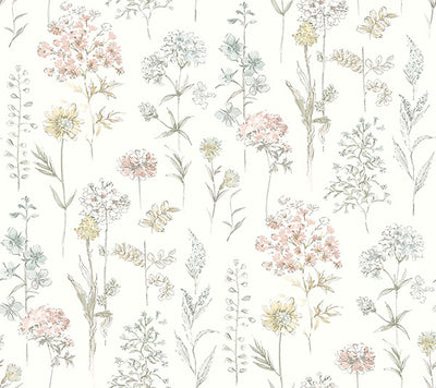 product image for Bergamot Pastel Wildflower Wallpaper 12