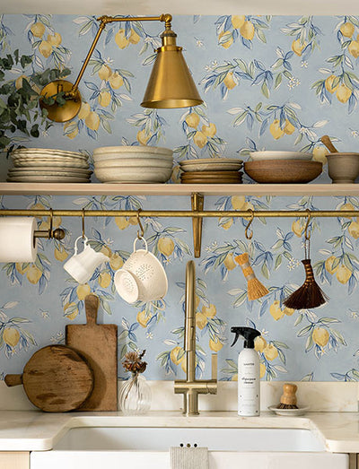 product image for Lemonade Light Blue Citrus Wallpaper 30