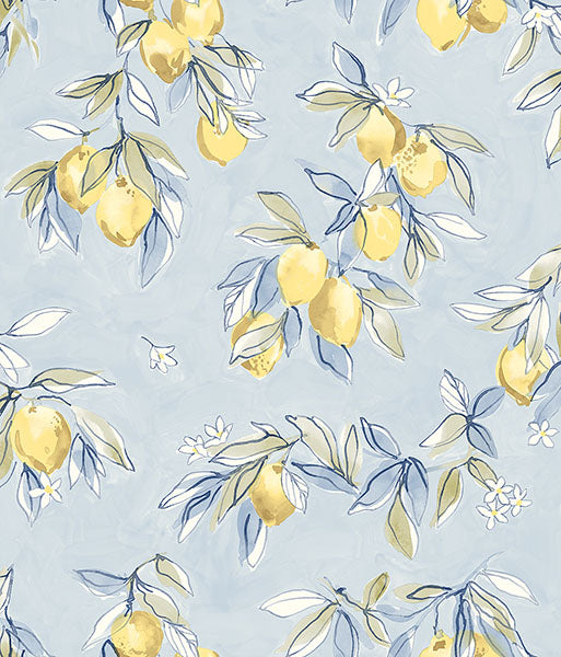 media image for Lemonade Light Blue Citrus Wallpaper 257
