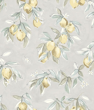 product image for Lemonade Grey Citrus Wallpaper 31