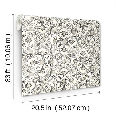 product image for Marjoram Black Floral Tile Wallpaper 95