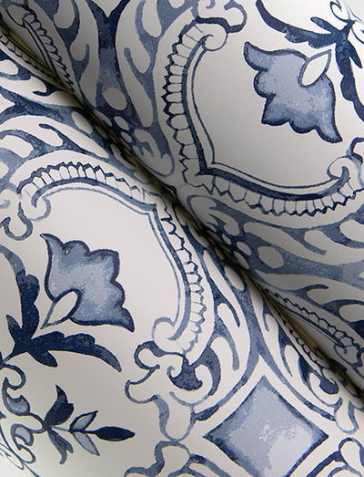 product image for Marjoram Blue Floral Tile Wallpaper 13