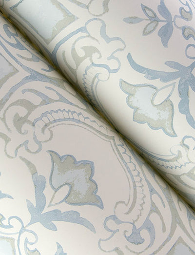 product image for Marjoram Light Blue Floral Tile Wallpaper 5