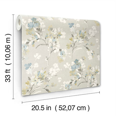 product image for Azalea Light Grey Floral Branches Wallpaper 0